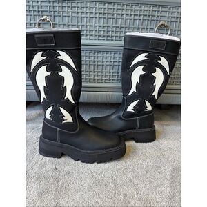 NWT Bershka cowboy boots black/white Sz 8.5 $100